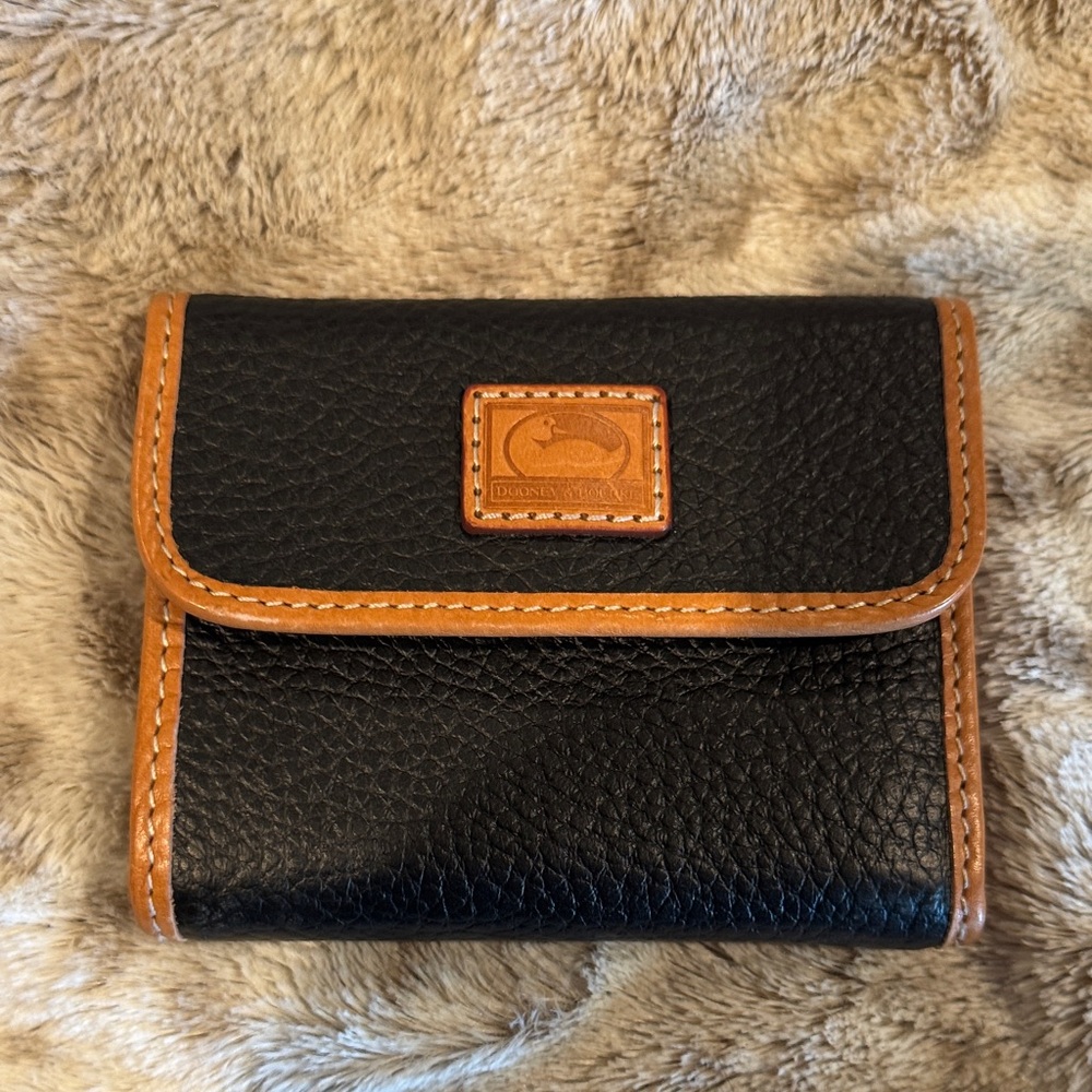 Dooney & Bourke Black and Tan Leather Wallet